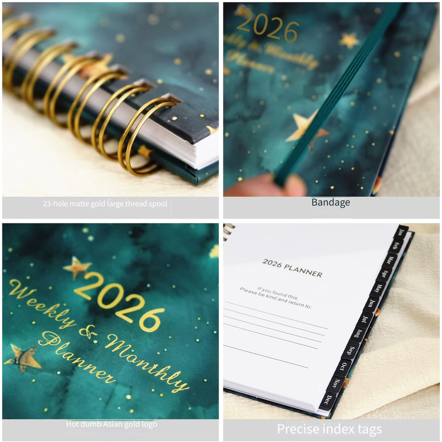 Wochenplaner Tagebuch 2026 mit Spiralbindung und Gummiband für deine Wochenplanung - Bild 2