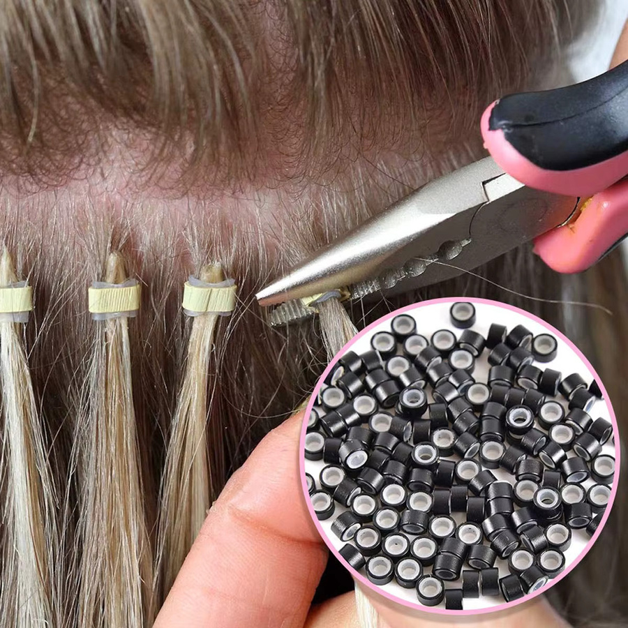 Mikroringe Verbindungsperlen mit Silikon, 5 mm, 500 Stück, mehrfarbig - Bild 2