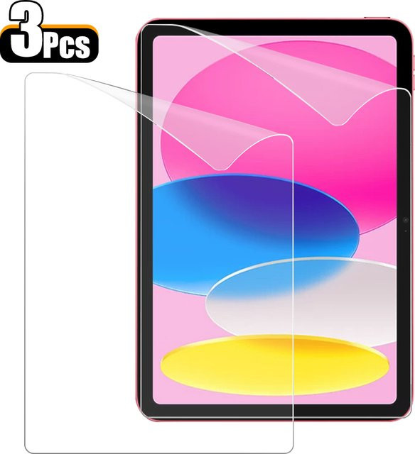 3-teiliges Haustier-Displayschutz Set für Apple iPad in Transparent, kompatibel mit iPad 11, A16, 10. Generation, 9., 8., 7., 6., 5. Generation sowie Mini 7, A17 Pro und Mini 6, Schutzfolie ohne Glas - Bild 1