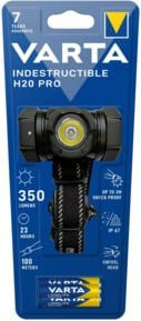 Varta Indestructible H20 Pro LED-Kopfleuchte in Schwarz mit 350 lm und 2 Leuchtmodi inklusive Batterien - Bild 1