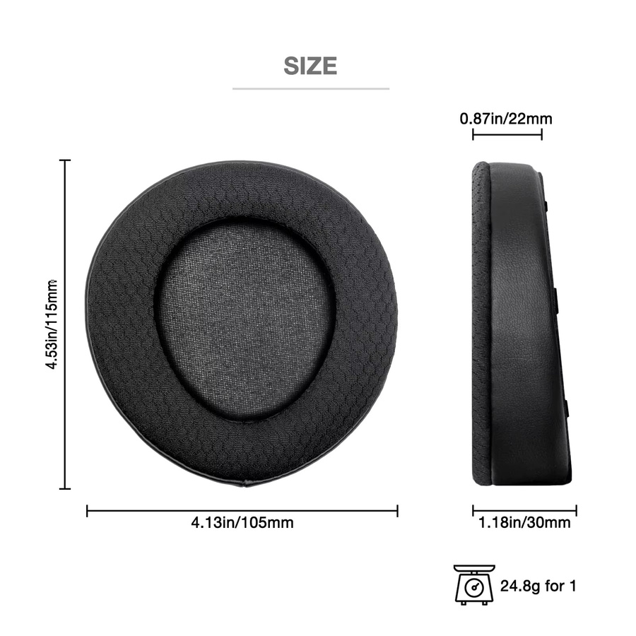 Hifiman Ersatz-Ohrpolster für DEVA und DEVA Pro Kopfhörer aus Proteinleder mit Memory-Schaum in Schwarz - Bild 2