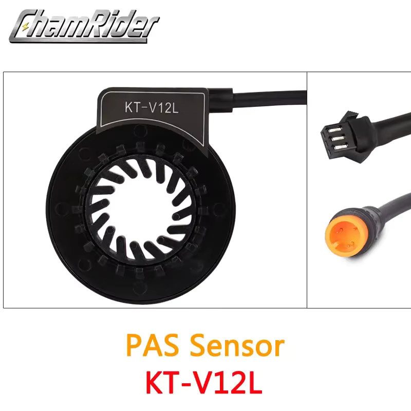 ChamRider KT PAS Pedal Assist Sensor V12L D12L BZ-4(8) BZ-10C mit Julet wasserdichtem Stecker, Dual Hall Sensoren und 12 Signalen, Schwarz - Bild 3