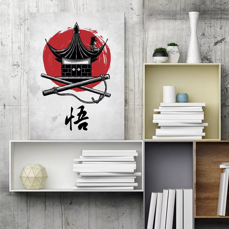 Bandai Dragon Ball Goku Leinwand Wandbild im Aquarell-Stil, Multicolor Wandkunst für das Kinderzimmer - Bild 3