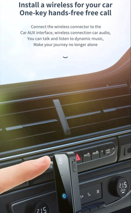 VIKEFON Bluetooth 5.0 Audio-Adapter in Schwarz mit 3,5 mm Klinke und USB-A als Sender und Empfänger für Stereo-Musik und Freisprechanrufe - Bild 2
