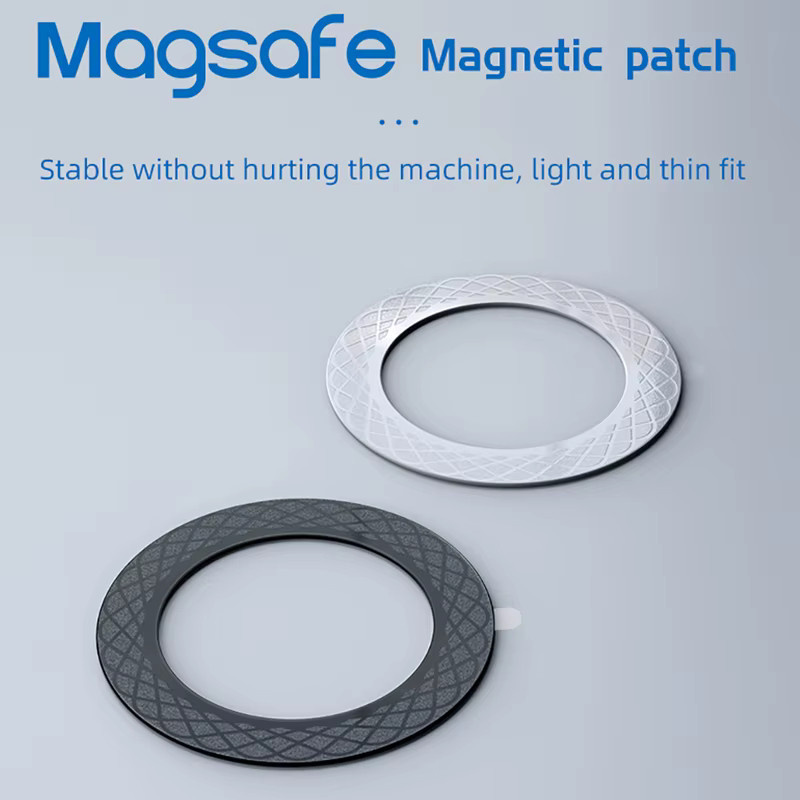 QGhappy Magnetische Telefonringplatte für MagSafe kabelloses Laden, schwarzer Magnetfolien-Aufkleber für iPhone und Samsung Handyhalterungen im Auto - Bild 2