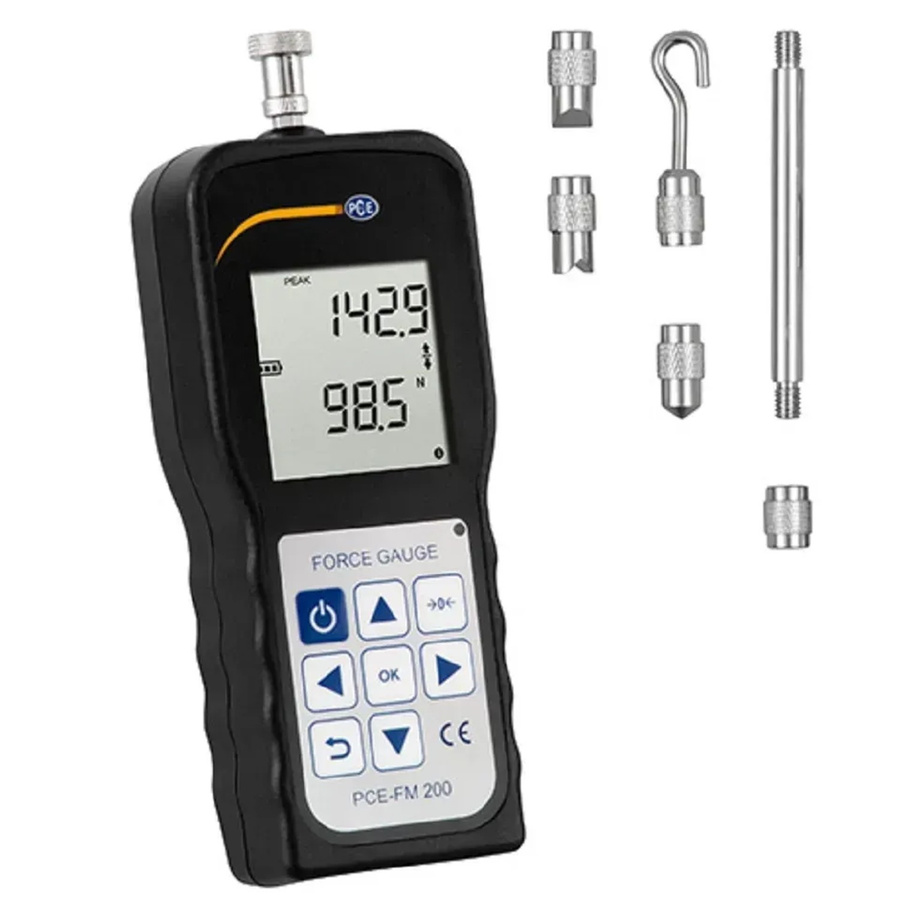 PCE Instruments Kraftmessgerät PCE-FM 200 Dynamometer zur Zug- und Druckkraftmessung bis 200 N in Schwarz - Bild 2