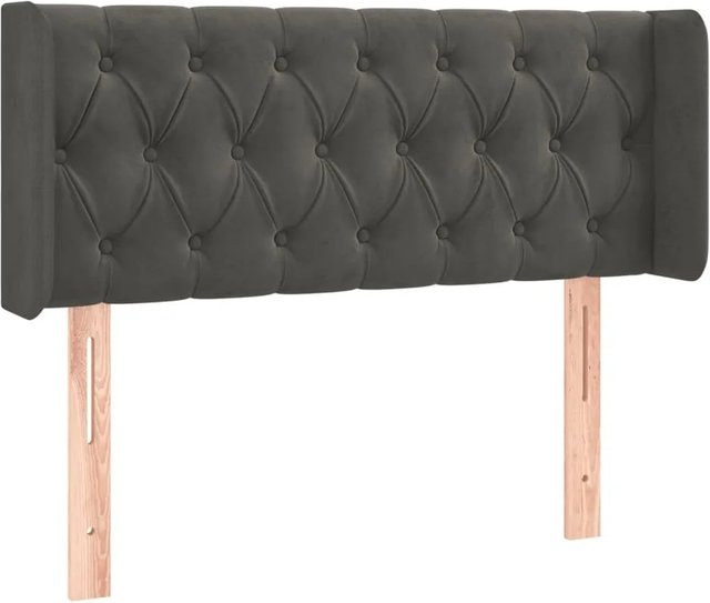 vidaXL LED Kopfteil in Dunkelgrau aus Samt mit USB-Ladeport und integrierter Beleuchtung, B/T/H: 93 x 16 x 78-88 cm - Bild 1