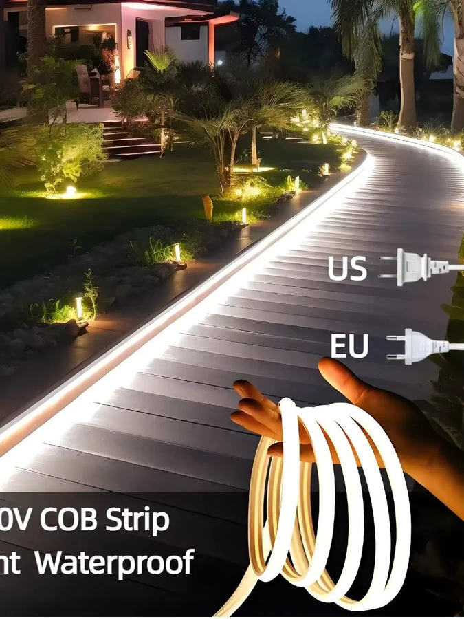 AIMENGTE COB Silikon LED Rohr Licht Warmweiß, Wasserdichte Outdoor LED String Lampe für Garten und Pool - Bild 7