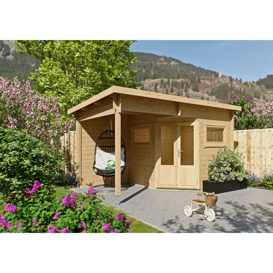 Fjordholz Gartenhaus Leva 2B als 5-Eck Log Cabin aus Holz in Farblos/Braun, Imprägniert - Bild 2