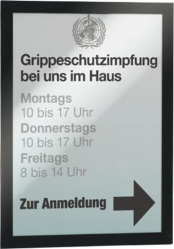Durable Inforahmen Duraframe DIN A4 mit aufklappbarer Front für Wandmontage, 10 Stück, schwarz - Bild 1