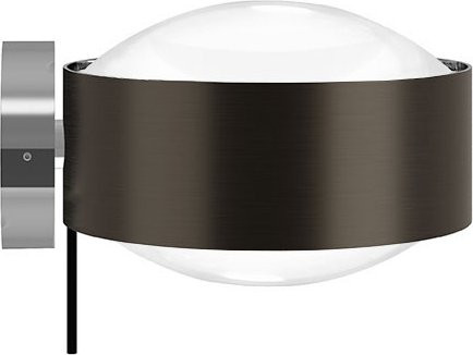 Top Light Puk! 120 Wall Avantgarde LED-Wandleuchte in Black Wood und Chrom mit mattem Glas und warmweißem Licht (2700K) - Bild 1