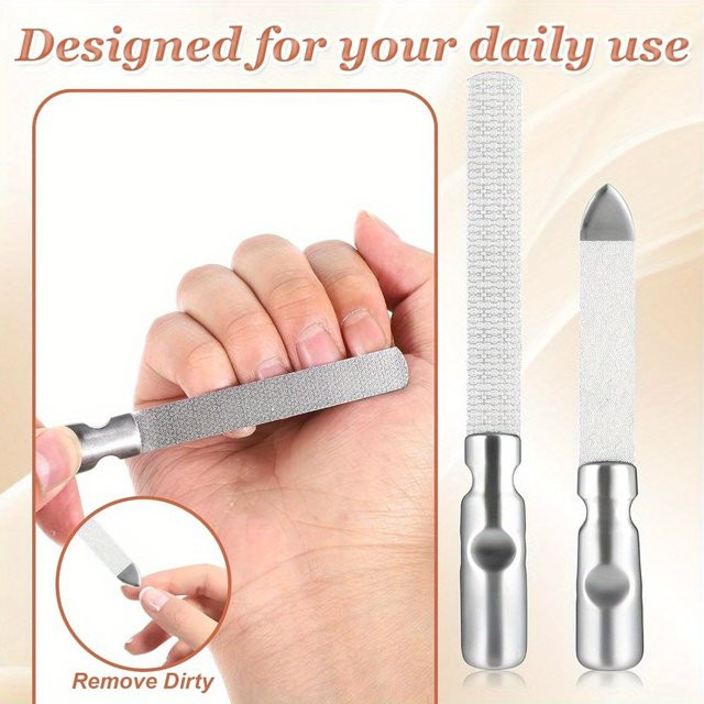Ouriner Nagelfeile aus Edelstahl, doppelseitig, Unisex, Metallic - Bild 1