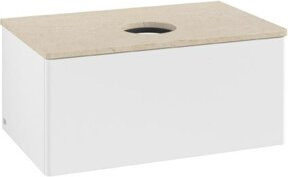 V&B Waschtischunterschrank Antao ohne Frontstruktur in Weiß lackiert, B/T/H: 80 x 36 x 50 cm - Bild 1