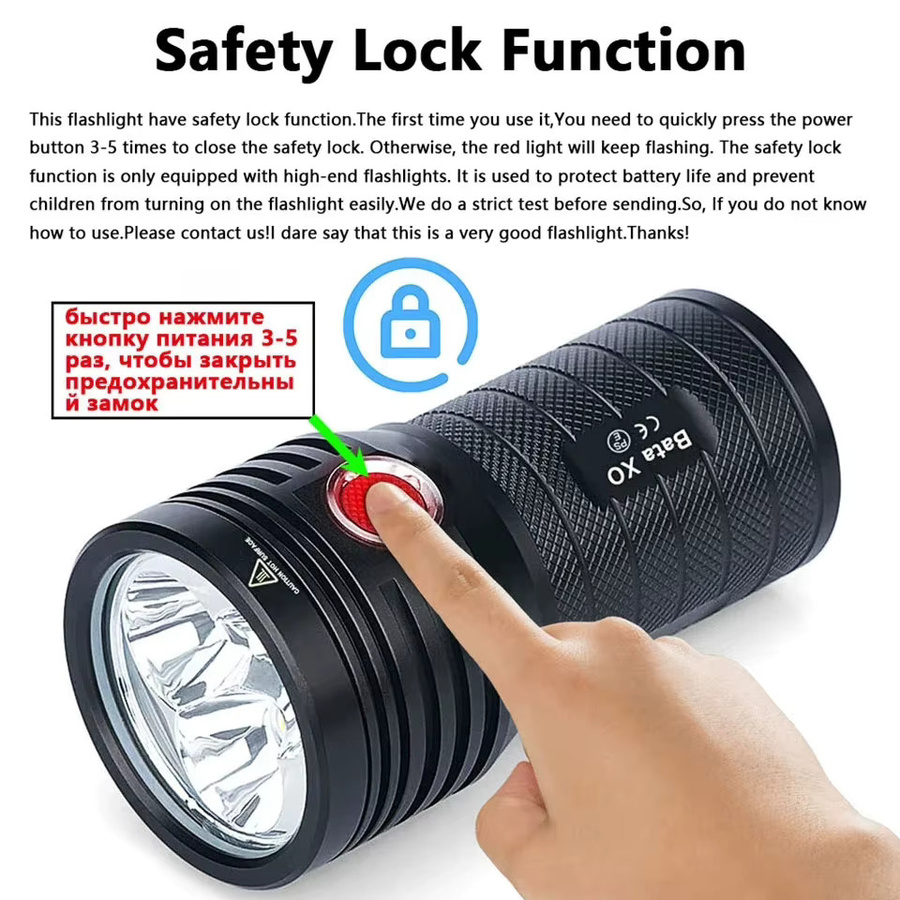 KENSUN Hochleistungs-LED-Taschenlampe, taktische USB-wiederaufladbare Lichtlampe in Schwarz - Bild 3