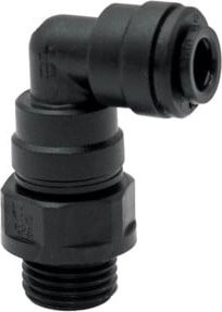 Riegler Winkel-Einschraubverschraubung aus POM in Schwarz für Schlauch Ø 22 mm mit G 1/2 Zoll Anschluss - Bild 1