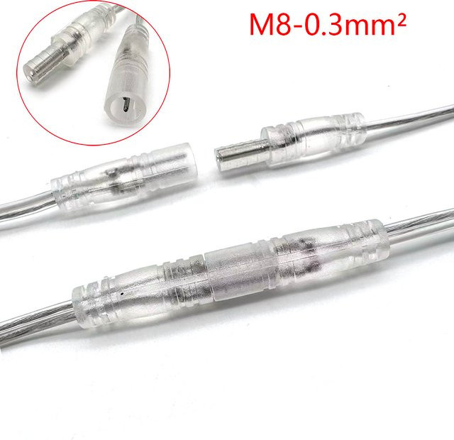 ZHONGSHANQIANYU 2A Netzteil Verlängerungskabel mit Pigtail-Kabel und Barrel-Jack-Stecker, transparent, männlich und weiblich für LED-Streifen - Bild 1