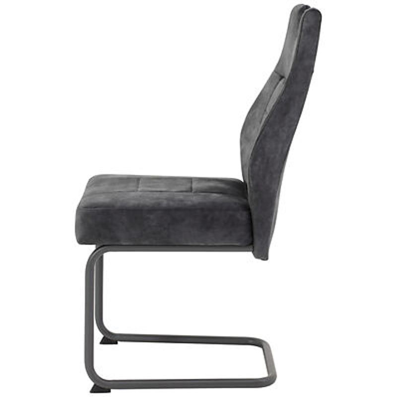 2er Set Schwingstühle Hela in Anthrazit mit Vintage Microfaser und Samtvelour, B/H/T: 47 x 99 x 61 cm - Bild 2