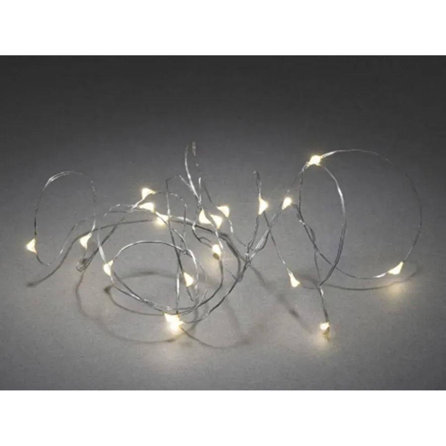 Konstsmide Micro LED Lichterkette mit 20 warmweißen LEDs in Silber für den Innenbereich - Bild 3