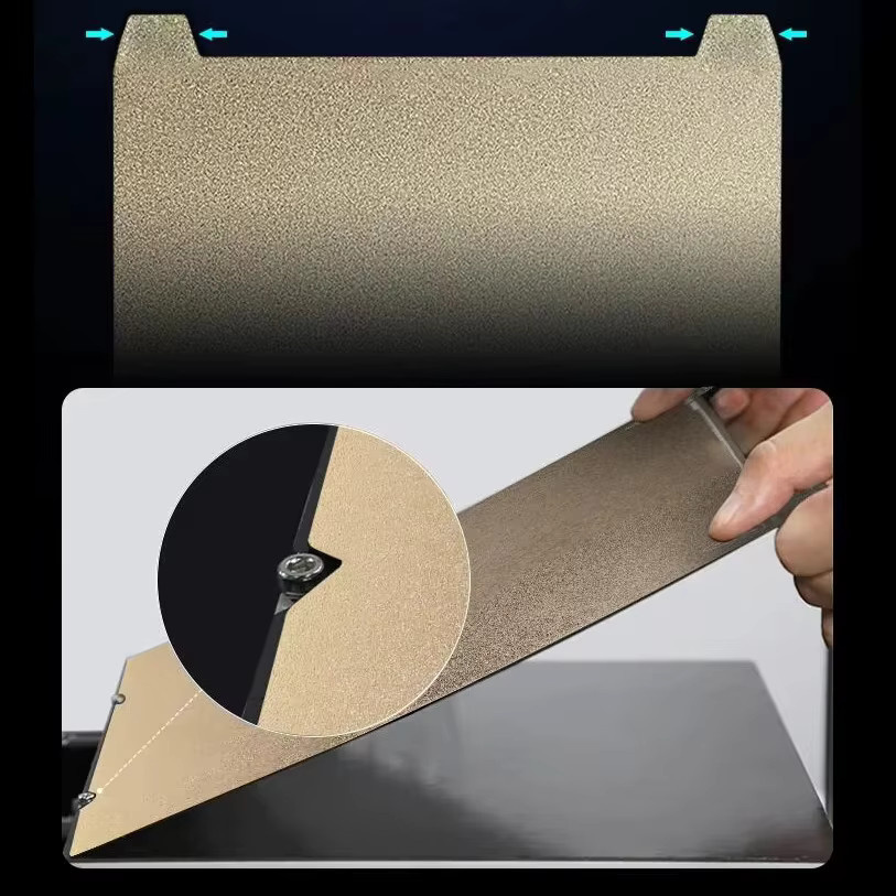 Creality PEI Stahlblech Bauplatte für K1, K1C und K1 Max, glatte Oberfläche für PET, PEO und PEY, Gold, B/T: 235 x 235 mm - Bild 3