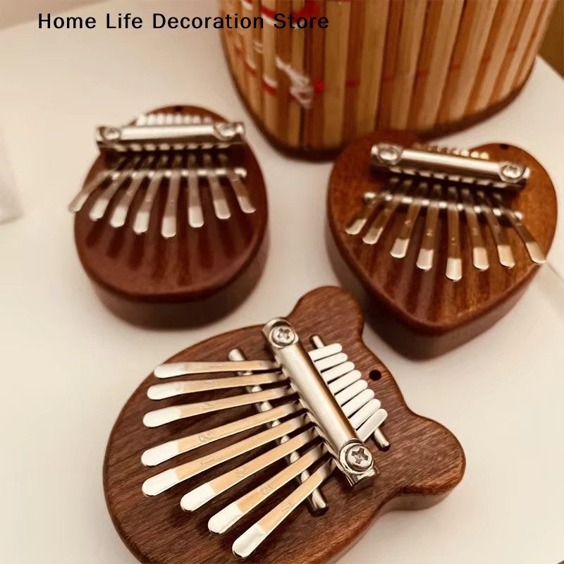 eelhoe Mini Kalimba Holz-Daumenklavier, 8-Tasten, mit Trageband - Bild 3