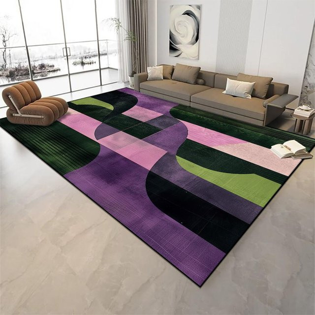 Karpetti Wohnzimmerteppich im skandinavischen Design, Grün Abstrakt, B/T: 100 x 200 cm - Bild 1