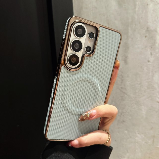 Magnetische Leder Schutzhülle für Samsung Galaxy S26 S25 S24 FE S23 S22 Ultra Plus, Stoßfestes und kühlendes Softcase, Transparent - Bild 1
