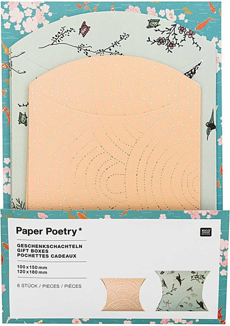 Rico Design Paper Poetry Geschenkschachteln Jardin Japonais Kraniche, 6 Stück, multicolour - Bild 1