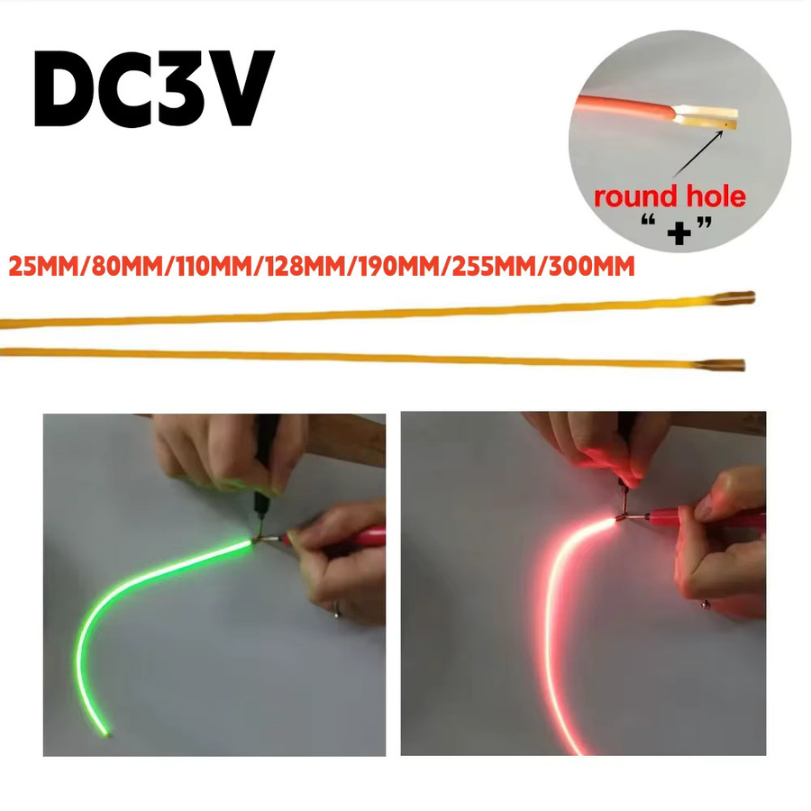 HAGAHA COB LED Flexible Filament Lichtstreifen für Retro Edison Glühbirnen, Multicolour, DC 3V, Transparent - Bild 2