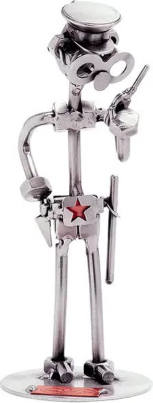 Schraubenmännchen Polizist von Hinz & Kunst aus Metall in Silber - Bild 1