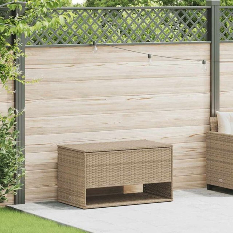vidaxl Outdoor-Kissenbox aus Poly-Rattan in Beige, B/T/H: 100 x 55 x 55,5 cm - Bild 1