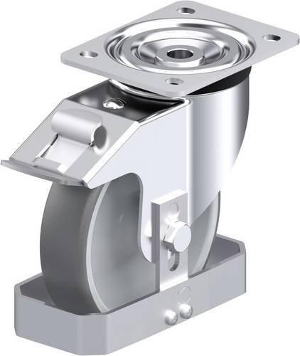 Blickle L-PATH 160G-FI-FS Stahlblech-Lenkrolle in Silber, Rad-Durchmesser: 160 mm, Tragfähigkeit: 400 kg - Bild 1