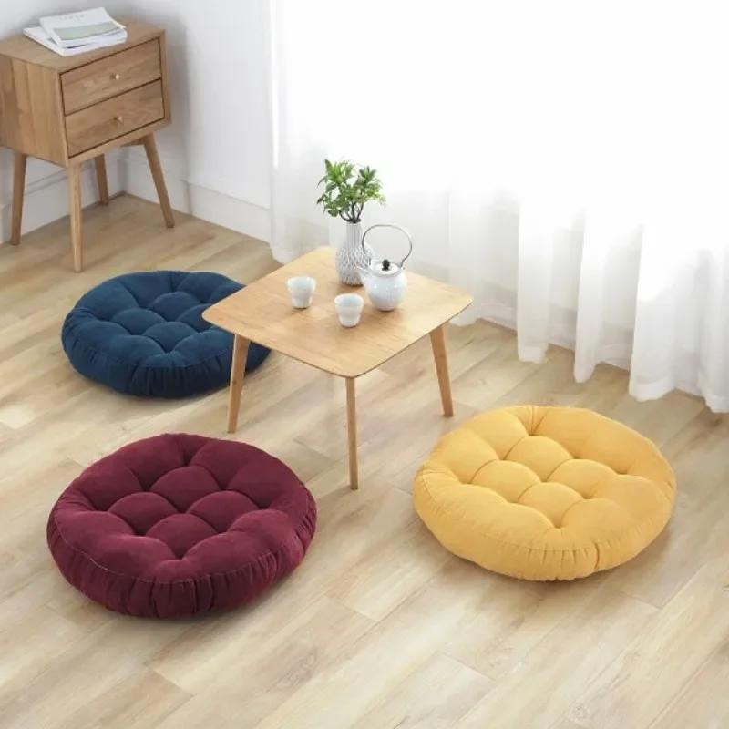 Rundes Bodenkissen aus Polyester für Yoga und Meditation, getuftetes Sitzkissen für Erwachsene und Kinder, Durchmesser: 42 cm oder 55 cm - Bild 3