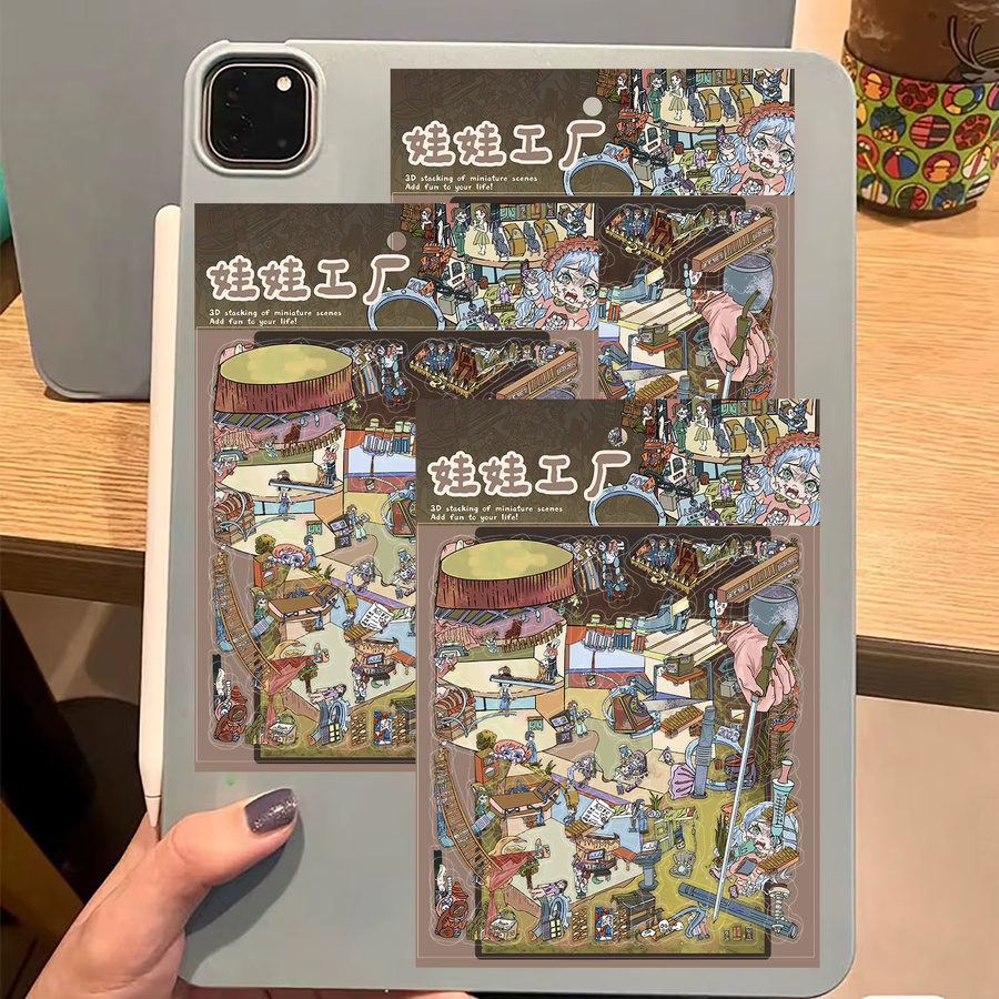 4er-Set Kawaii Sticker im Y2K-Stil mit Cartoon-Motiven, wasserfest für Laptop, Telefon und Scrapbooking, Mehrfarbig - Bild 4