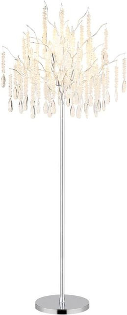 Globo Lighting Stehlampe modern in Gold und Transparent mit Glas und Metall, Höhe: 165 cm, Durchmesser: 55 cm, E14 Fassung für 5 Leuchtmittel - Bild 1