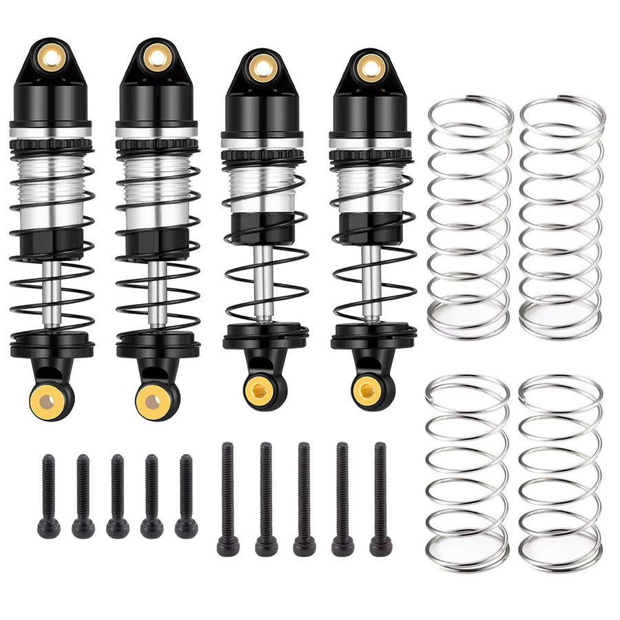 YEAHRUN Stoßdämpfer vorne und hinten, 1-teiliges Set, 1:24, Metall, Schwarz - Bild 2