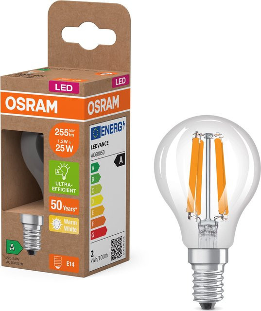 Osram LED Classic P Energy Efficiency A LED-Lampe, transparent, 1,2 W, 255 lm, Warmweiß, 2700 K - Bild 1