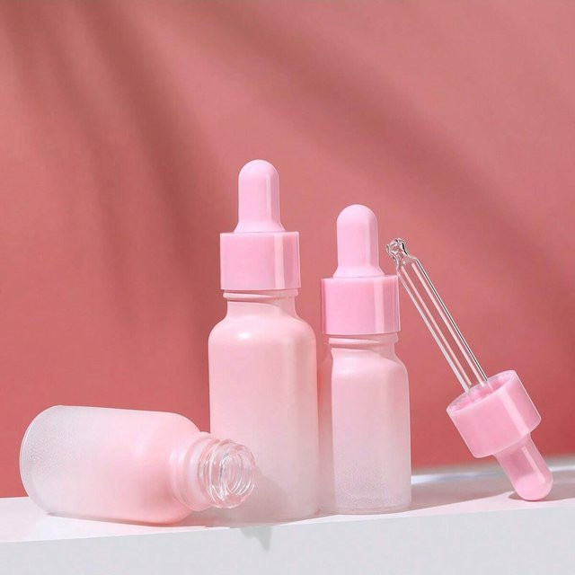 StarDu Packing Kosmetikbehälter, 2 Stück, rosa Glas-Tropfflaschen mit Pipette, 5–50 ml - Bild 1