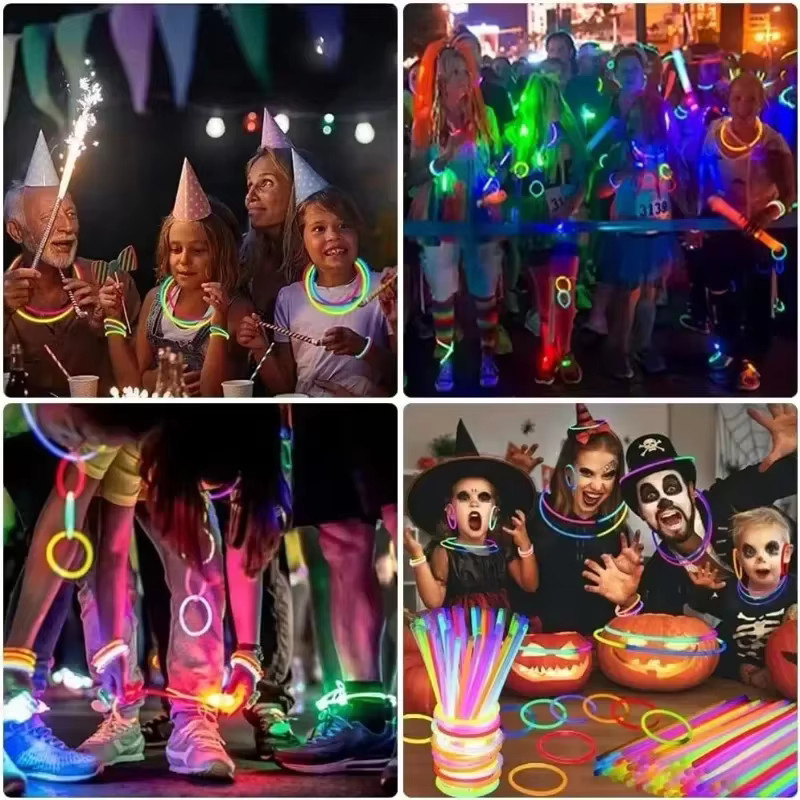 Bunte Fluoreszenzstäbe als Partyzubehör in verschiedenen Farben und Größen für leuchtende Armbänder - Bild 6