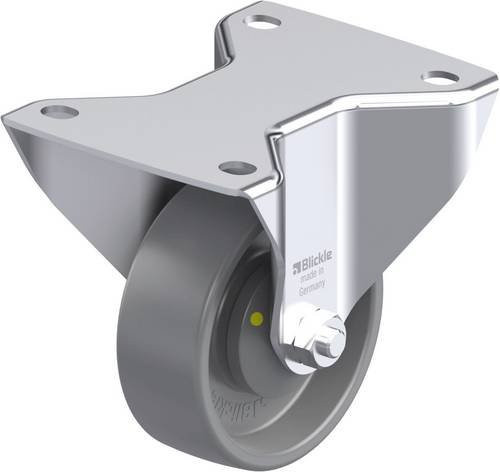 Blickle Stahlblech-Bockrolle BK-PO 100KA-3-ELS in Grau mit Kunststoffrad, Durchmesser: 100 mm, Tragfähigkeit: 280 kg - Bild 1