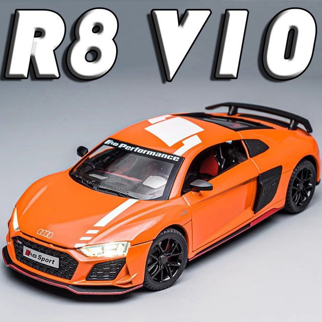 MAKEDA R8 V10 RS6 Polizeiautos, Spielzeugmodelle, Maßstab 1:24, Metall, mit Licht und Sound - Bild 1