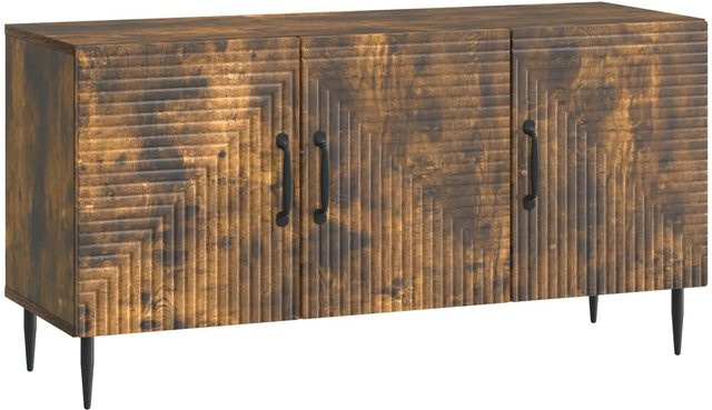 vidaXL TV-Schrank aus Holzwerkstoff in Geräucherte Eiche, modern, Braun, B/T/H: 99 x 34,5 x 50 cm - Bild 1