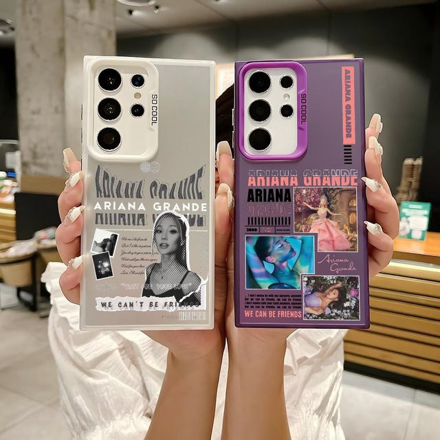 Silberne Ariana Grande Handyhülle aus Silikon für Samsung Galaxy S25 Edge S24 S23 S22 S21 S20 Ultra - Bild 1