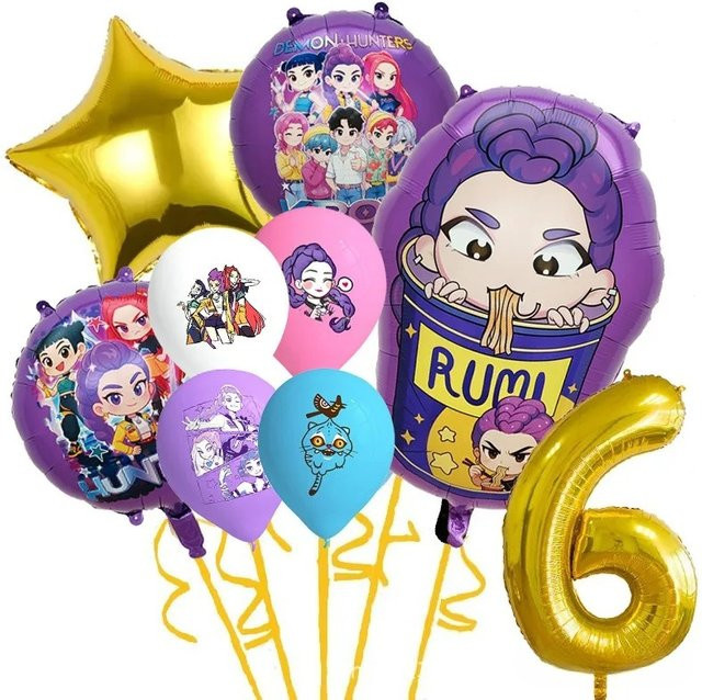 Bandai Anime Pop Idol Folienballons Set mit Japanischem Ramen-Nudel-Thema in Mehrfarbig für deine Geburtstagsparty oder Teenager-Party Dekoration - Bild 1