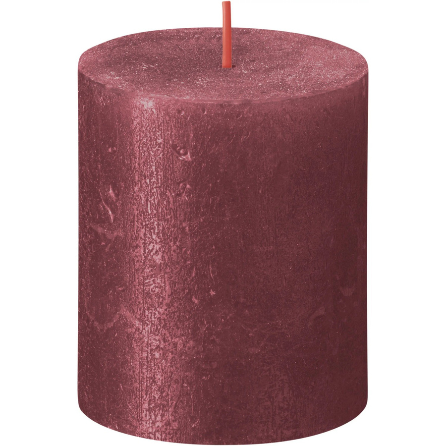 Bolsius Rustik-Kerze Shimmer Rot Höhe: 8,0 cm, Durchmesser: 6,8 cm - Bild 2