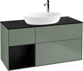 V&B Waschtischunterschrank Finion mit Wandbeleuchtung, Blau lackiert, Breite: 120 cm, Tiefe: 50,1 cm, Höhe: 50,1 cm - Bild 1