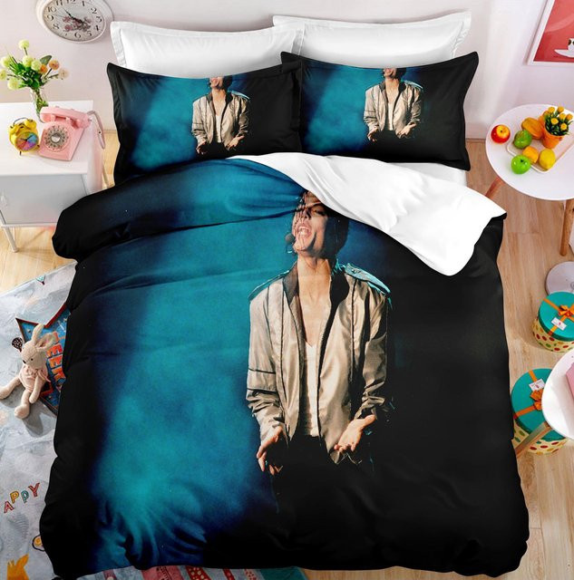 Yiran Home Michael Jackson Bettwäsche-Set, Schwarz, B/H: 260 x 220 cm - Bild 1
