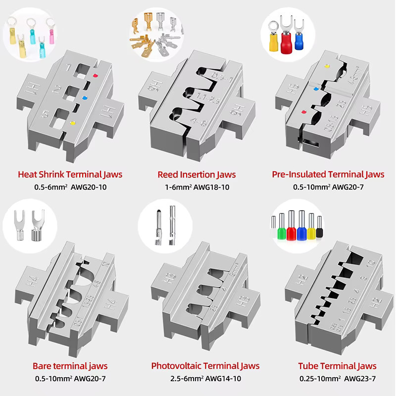 Lion Rage Crimpwerkzeug-Set HS-03BC mit 6 Backen für Aderendhülsen und Solaranschlüsse in Blau und Multicolour - Bild 3