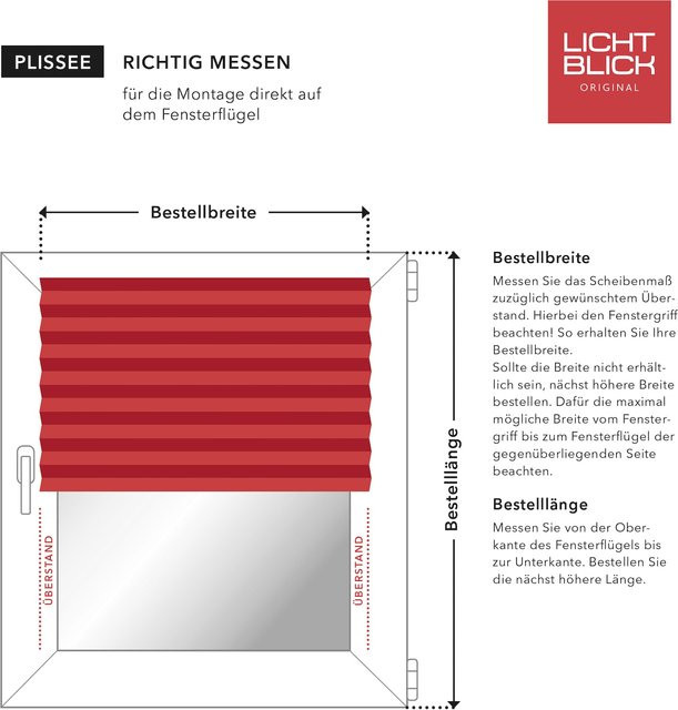 Lichtblick Plissee Klemmfix ohne Bohren, blickdicht, Pink - Bild 1