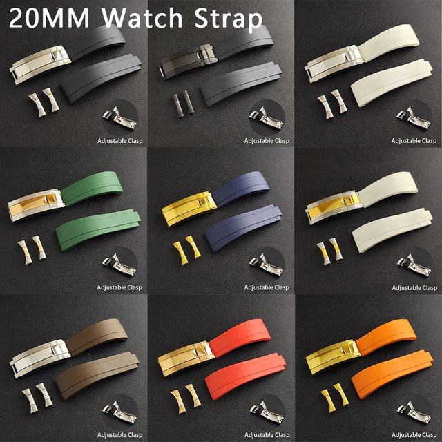 Dwayne Campbell Uhrenarmband, Gummi, Schwarz, 20 mm - Bild 1