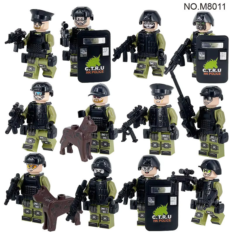 Meigao Spezialdienstteam M8011 Polizei-Kleinpartikel-Bausteine Spielzeugpuppe - Bild 2